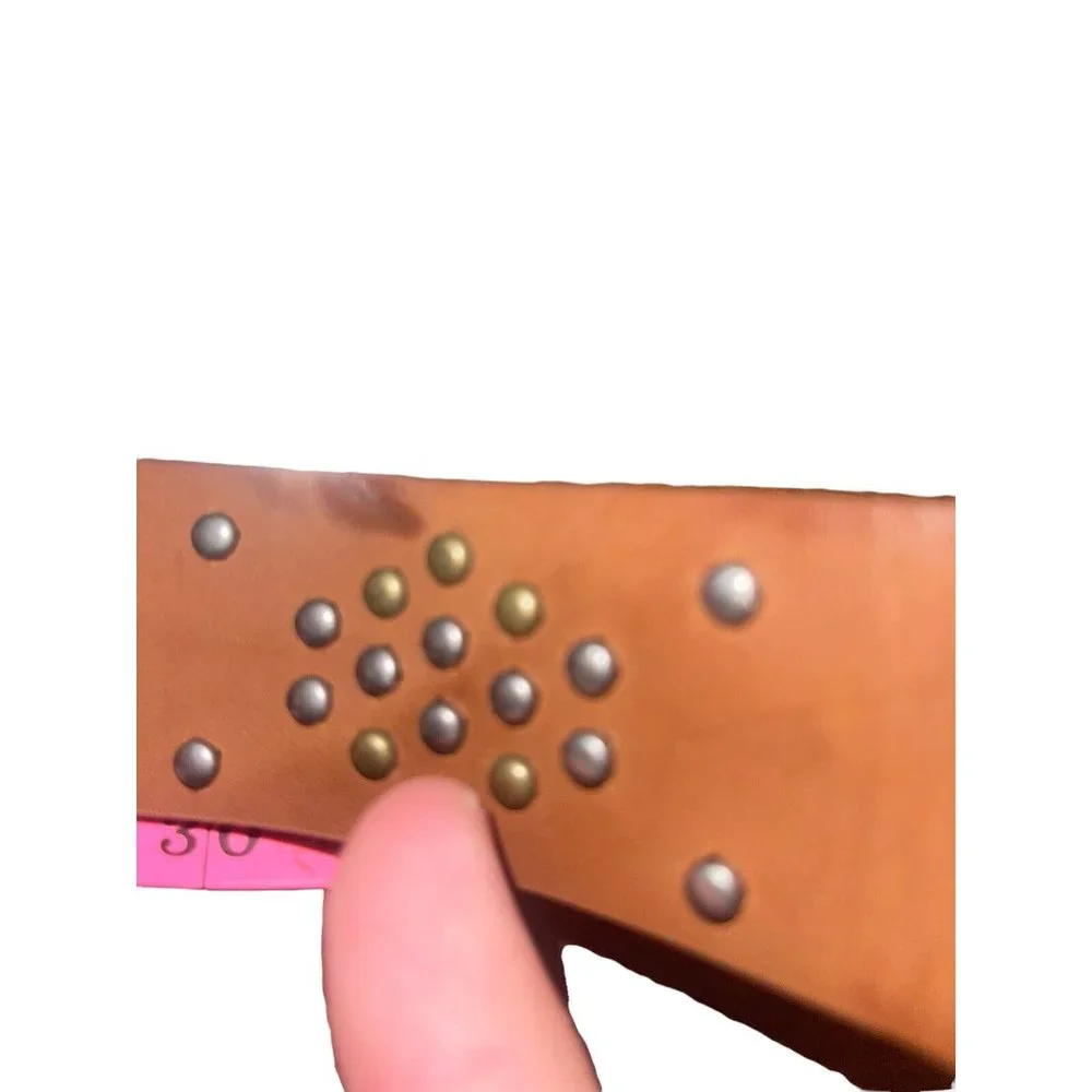 INC International Concepts Studded Belt (Cognac, Size Medium)